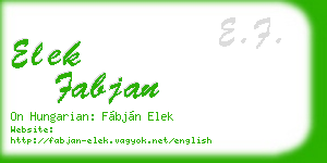 elek fabjan business card