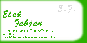 elek fabjan business card